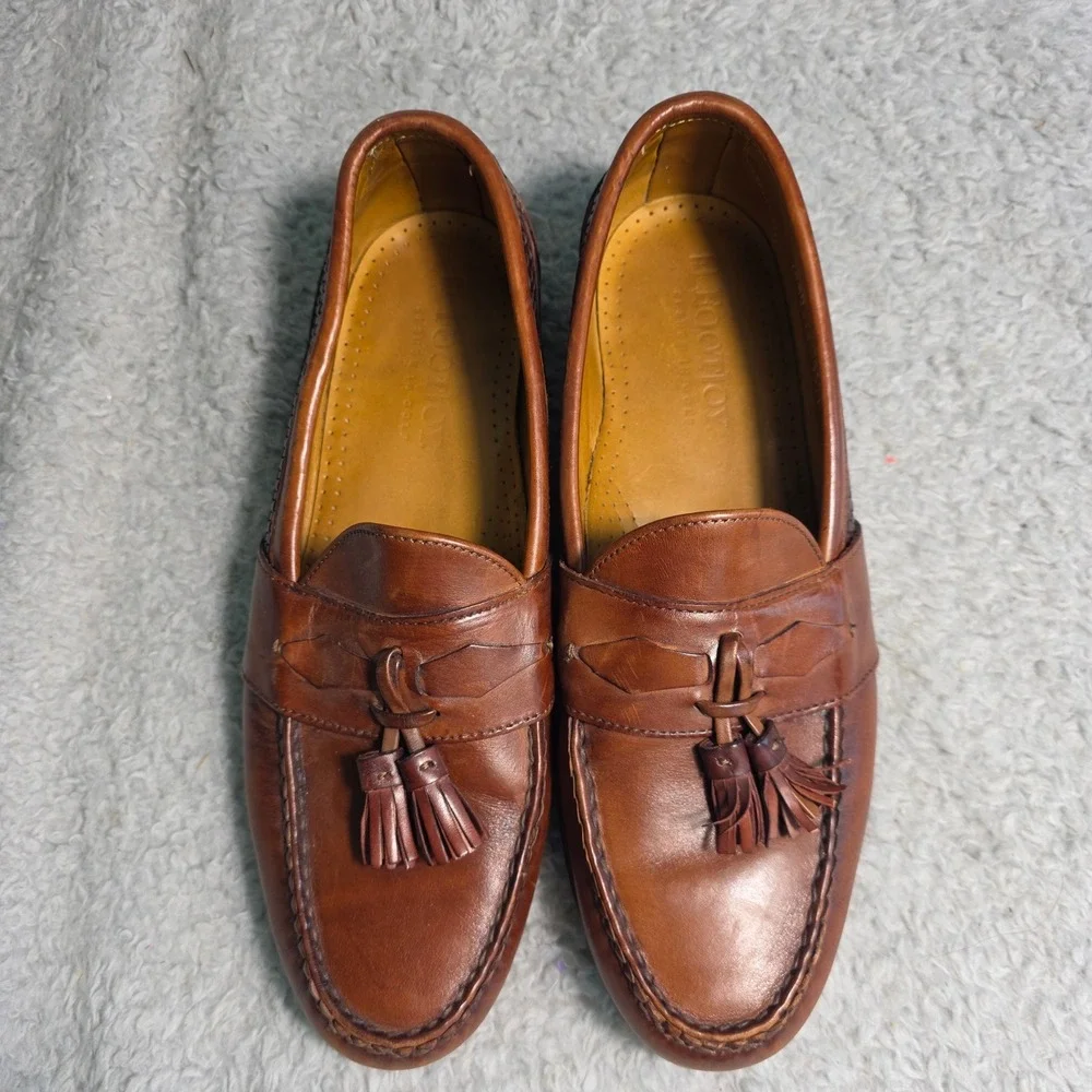 FootJoy Tassel Loafers Brown Leather‎ Woven Kiltie Mens 10.5 D Pristine